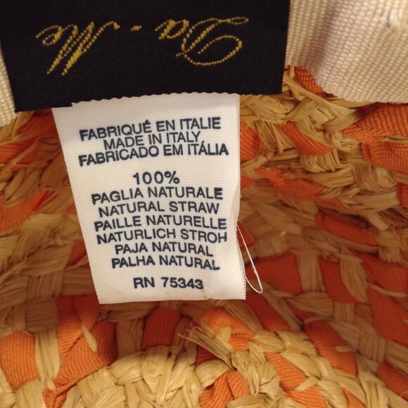 Da-Me Italy; Straw, raffia all Natural hat with twisted hatband; Y2K, Fairycore - Picture 6 of 6